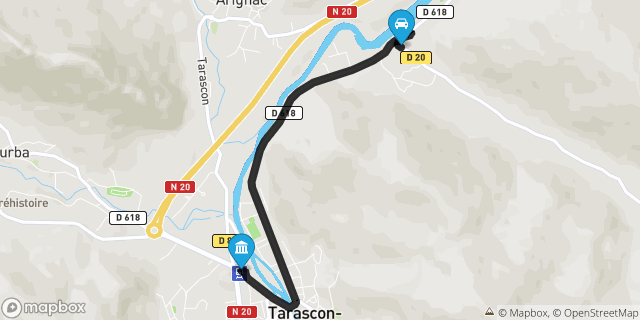 Itinéraire vers Tarascon-sur-Ariège