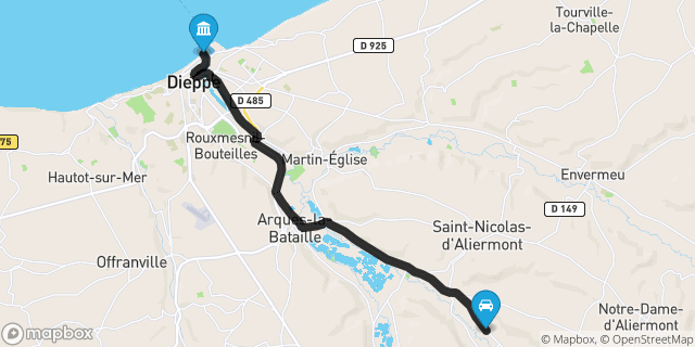 Itinéraire vers Dieppe