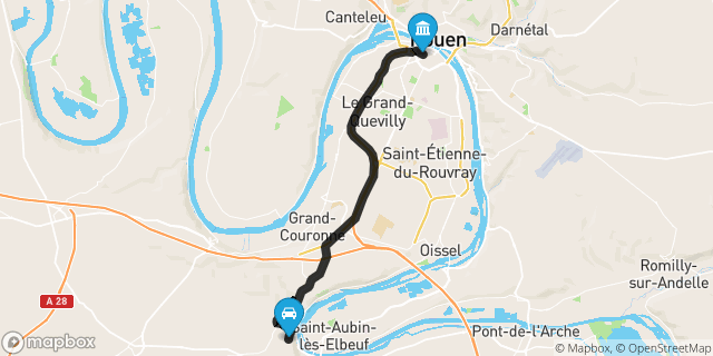 Itinéraire vers Rouen
