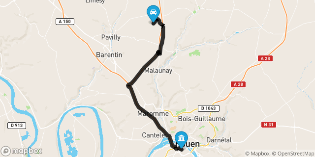 Itinéraire vers Rouen