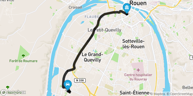 Itinéraire vers Rouen