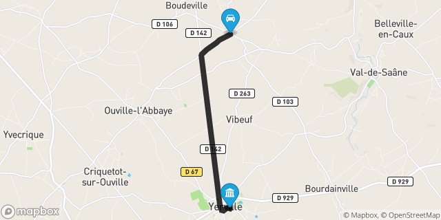 Itinéraire vers Yerville