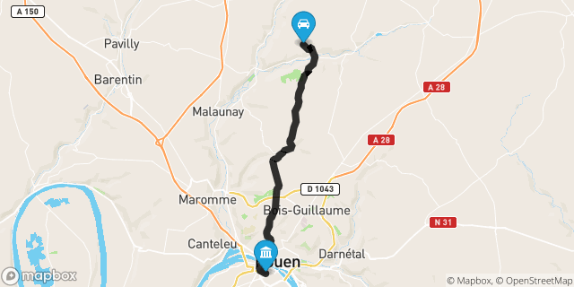 Itinéraire vers Rouen