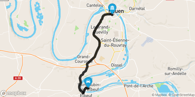 Itinéraire vers Rouen
