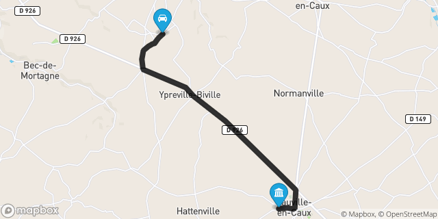 Itinéraire vers Fauville-en-Caux