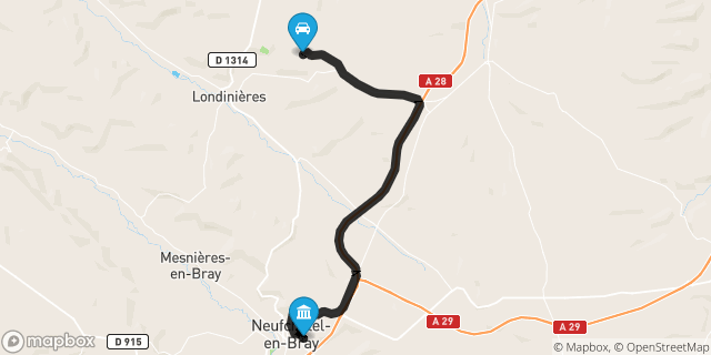 Itinéraire vers Neufchâtel-en-Bray