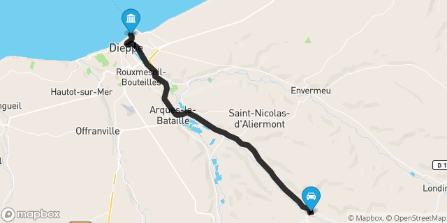 Itinéraire vers Dieppe