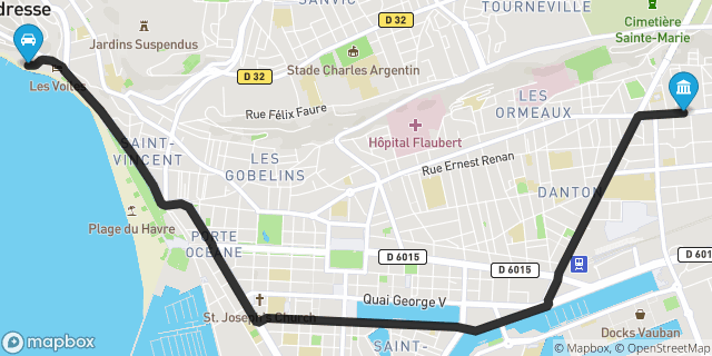 Itinéraire vers Le Havre