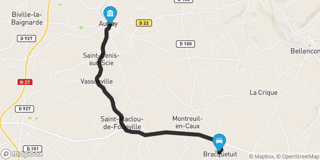 Itinéraire vers Auffay