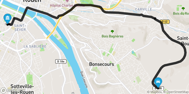 Itinéraire vers Rouen