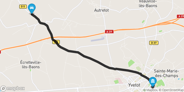 Itinéraire vers Yvetot