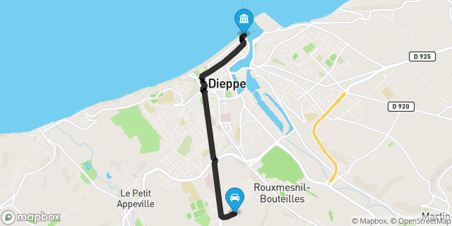 Itinéraire vers Dieppe