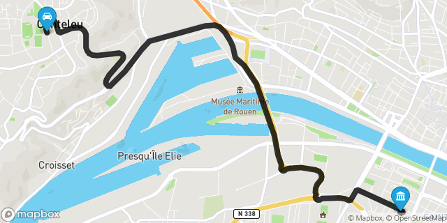 Itinéraire vers Rouen
