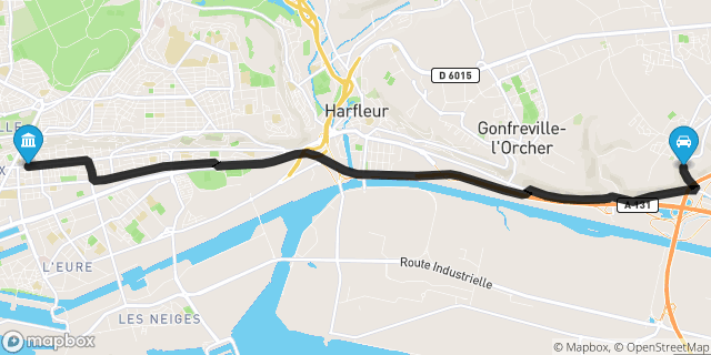 Itinéraire vers Le Havre