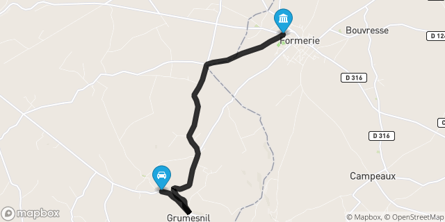 Itinéraire vers Formerie