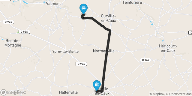 Itinéraire vers Fauville-en-Caux
