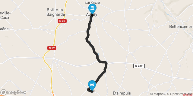 Itinéraire vers Auffay