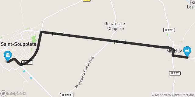 Itinéraire vers Saint-Soupplets