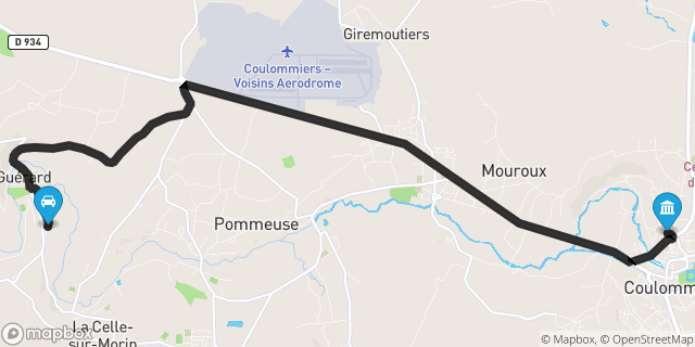 Itinéraire vers Coulommiers