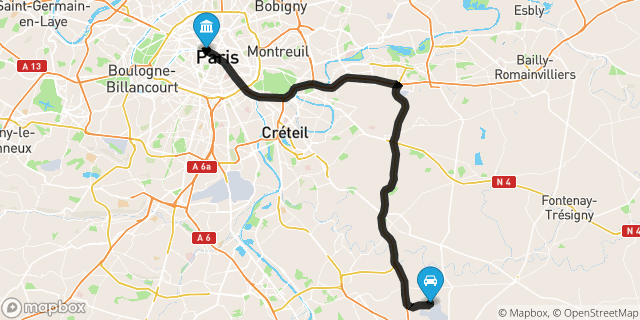 Itinéraire vers Paris