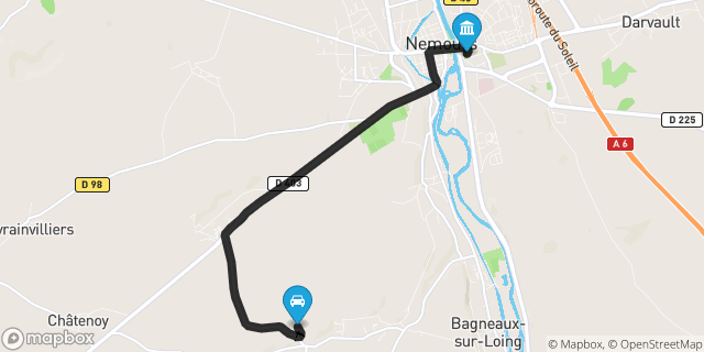 Itinéraire vers Nemours