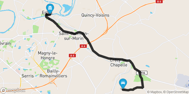 Itinéraire vers Esbly