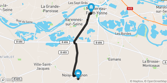 Itinéraire vers Montereau-Fault-Yonne