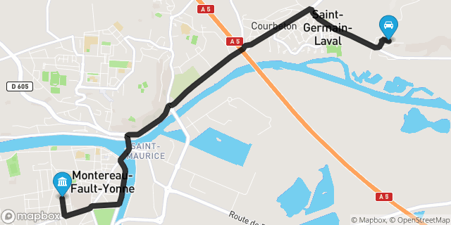 Itinéraire vers Montereau-Fault-Yonne
