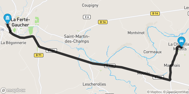 Itinéraire vers La Ferté-Gaucher