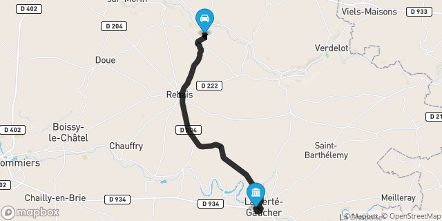 Itinéraire vers La Ferté-Gaucher