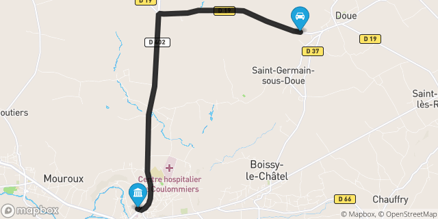 Itinéraire vers Coulommiers