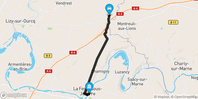 Itinéraire vers La Ferté-sous-Jouarre