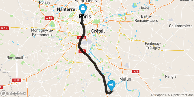 Itinéraire vers Paris
