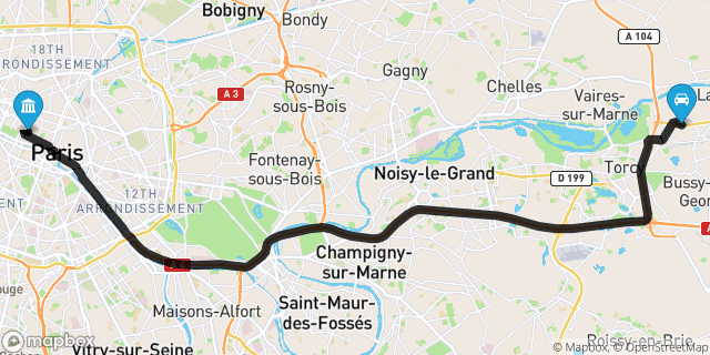Itinéraire vers Paris