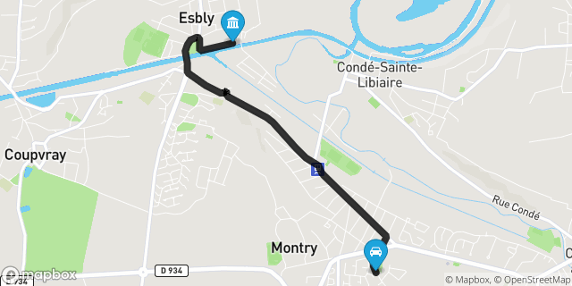 Itinéraire vers Esbly