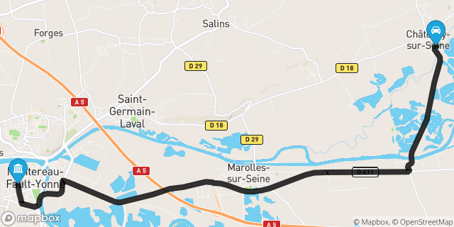 Itinéraire vers Montereau-Fault-Yonne