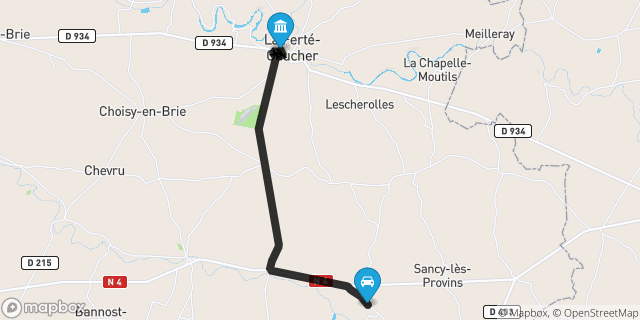 Itinéraire vers La Ferté-Gaucher