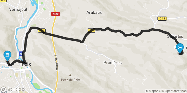Itinéraire vers Foix