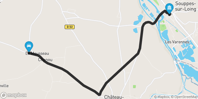Itinéraire vers Souppes-sur-Loing