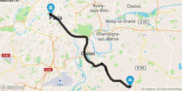 Itinéraire vers Paris