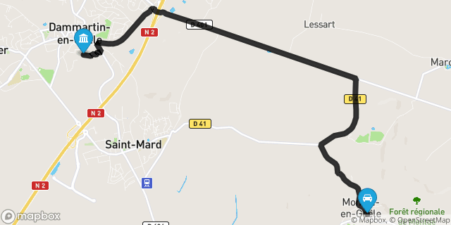 Itinéraire vers Dammartin-en-Goële