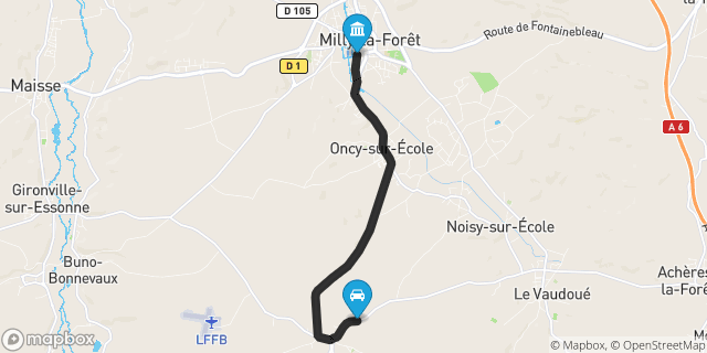 Itinéraire vers Milly-la-Forêt