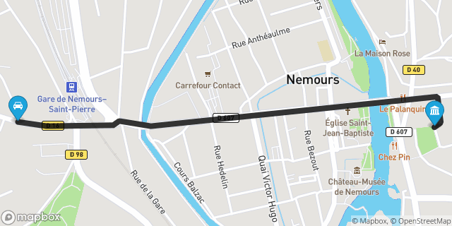Itinéraire vers Nemours
