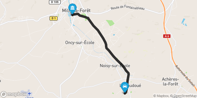 Itinéraire vers Milly-la-Forêt