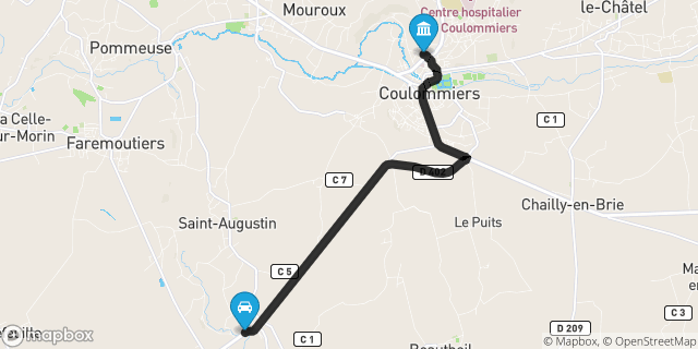 Itinéraire vers Coulommiers
