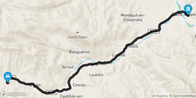 Itinéraire vers Saint-Girons