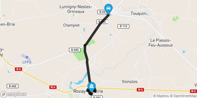 Itinéraire vers Rozay-en-Brie
