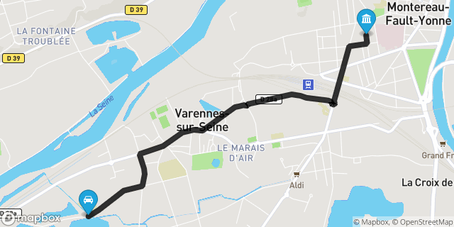 Itinéraire vers Montereau-Fault-Yonne