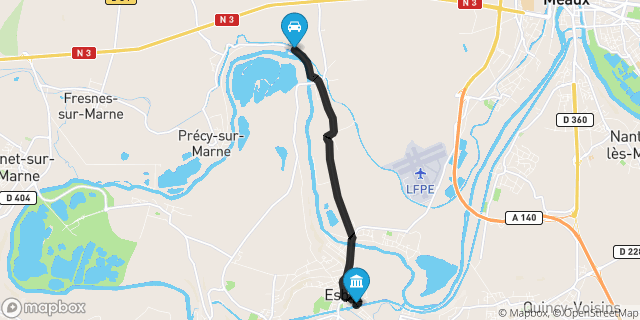 Itinéraire vers Esbly