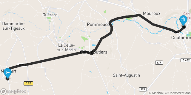Itinéraire vers Coulommiers